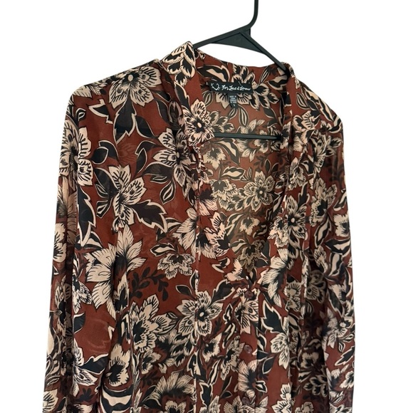 For Love & Lemons Gracie Blouse in Chocolate Floral - Picture 3 of 8